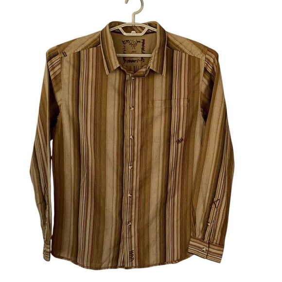 prAna Cotton Long Sleeve Men’s Button Down Shirt Large - Picture 1 of 7